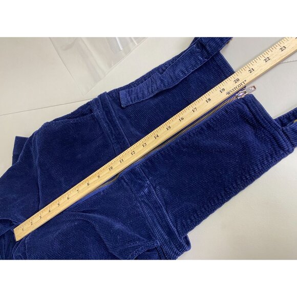 Rollas Navy Blue Corduroy Eastcoast Flare Overalls Women Size 25 Bib Western - Picture 9 of 16